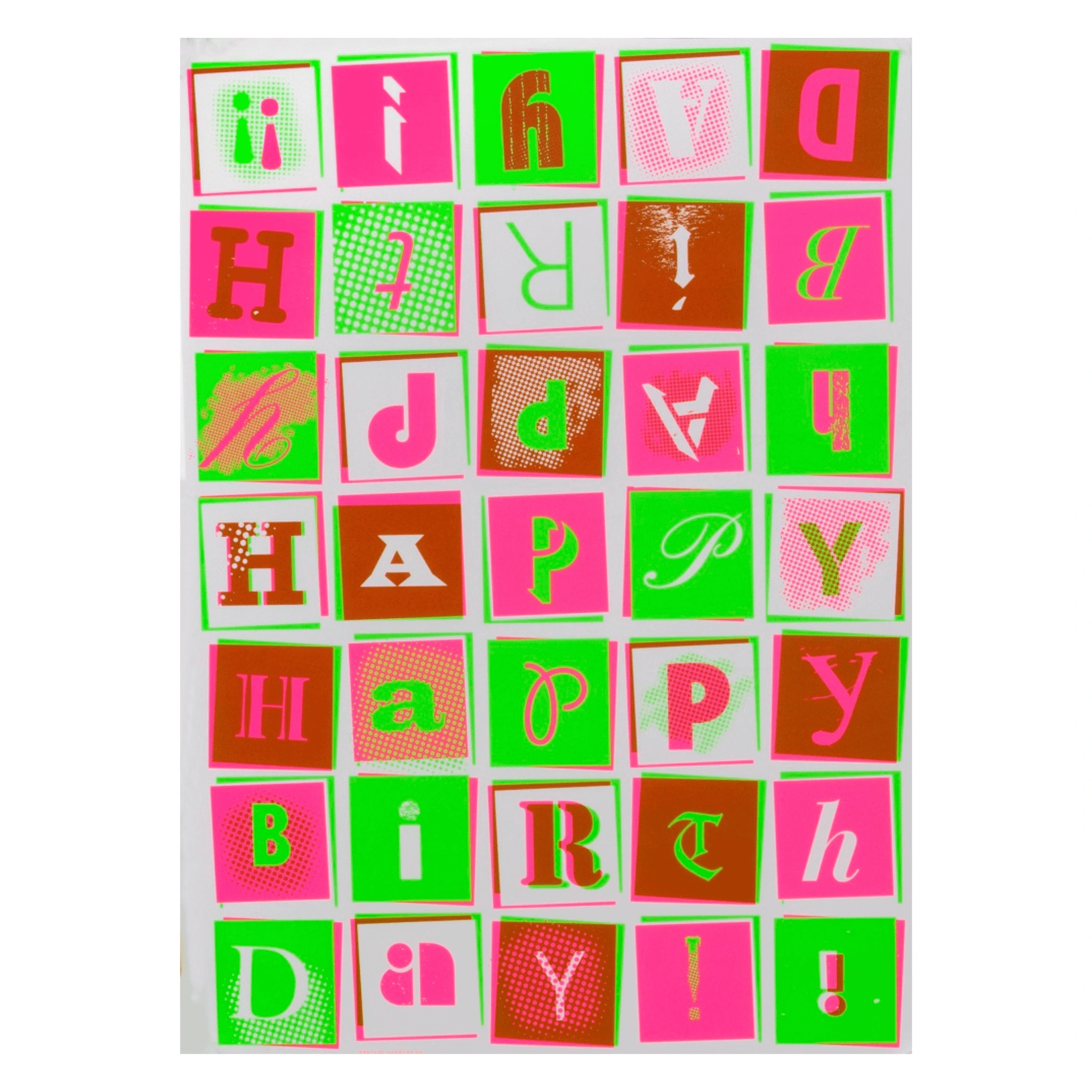 Geschenkpapier Pop Art Birthday Neon – 3 Bögen